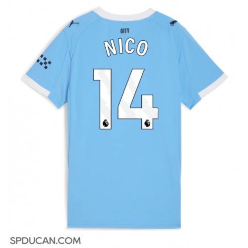 Zenski Nogometni Dres Manchester City Nico Gonzalez #14 Domaci 2025-26 Kratak Rukav